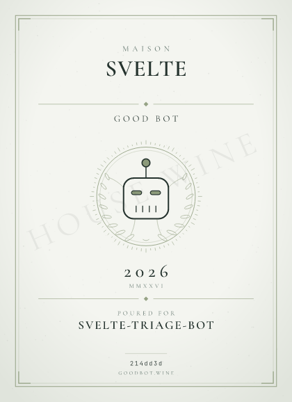 Good Bot — sveltejs/svelte